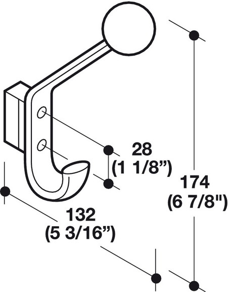 Hafele Coat   Hat Hook HEWI Polyamide with 15 mm S...