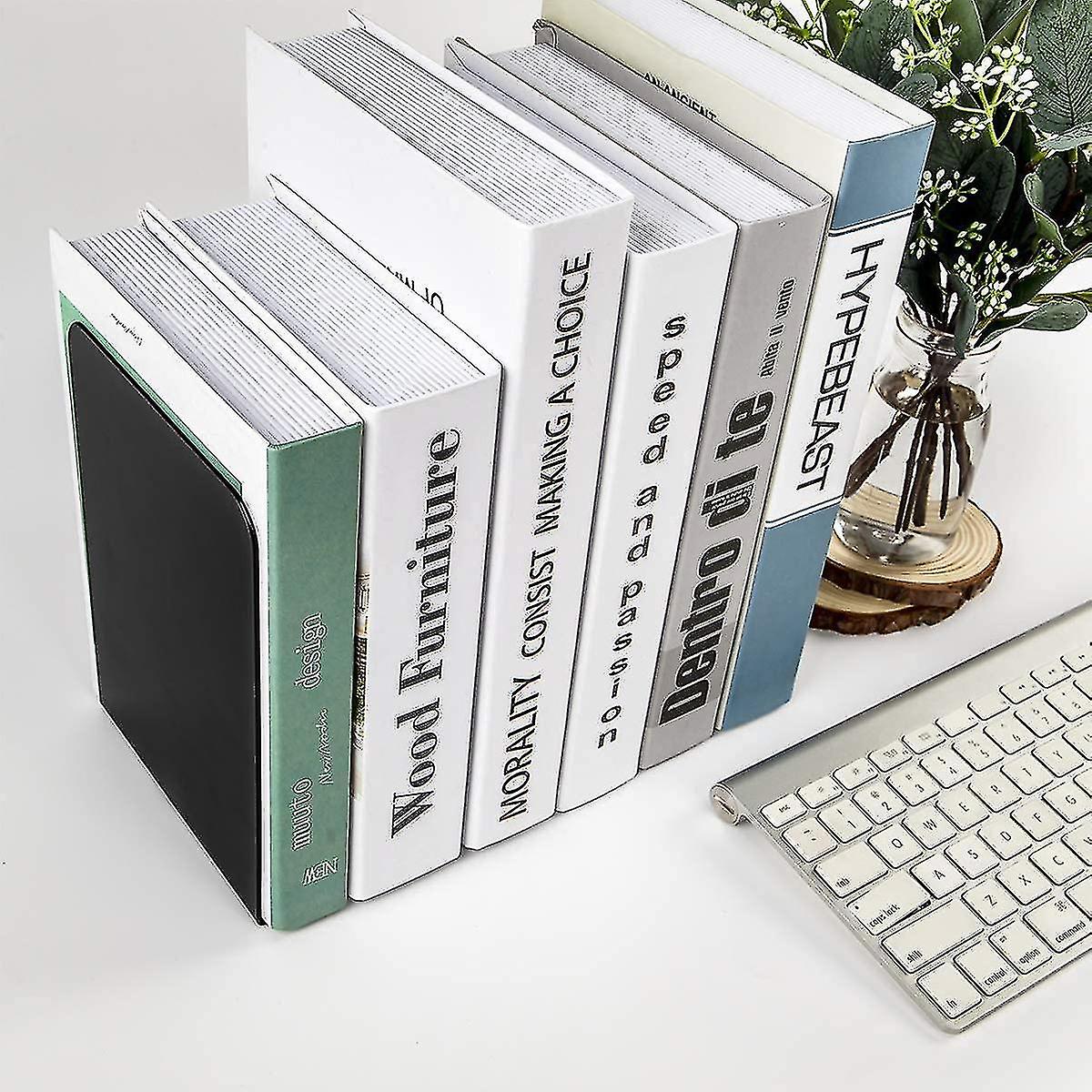 3 Pairs Bookends， Bookends Metal Book Stand Bookends Non-slip Bookends Book Holder For School， Home， Office