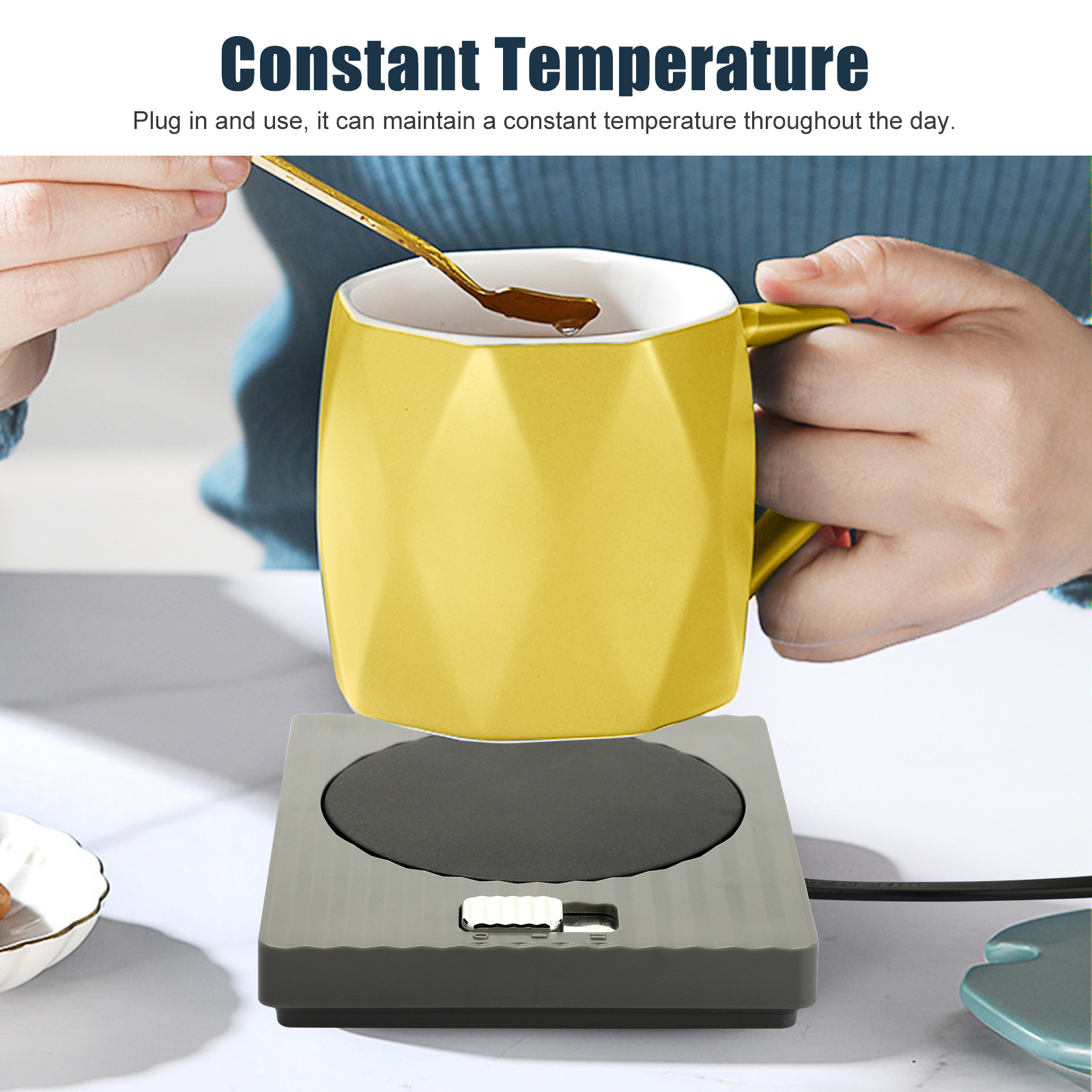 Coffee Mug Warmer， EEEkit Electric Coffee Warmer for Desk， Cup Warmer with Two Speed Switch Adjustment Key， Portable Thermostatic Coaster for Coffee， Beverages， Milk， and Tea