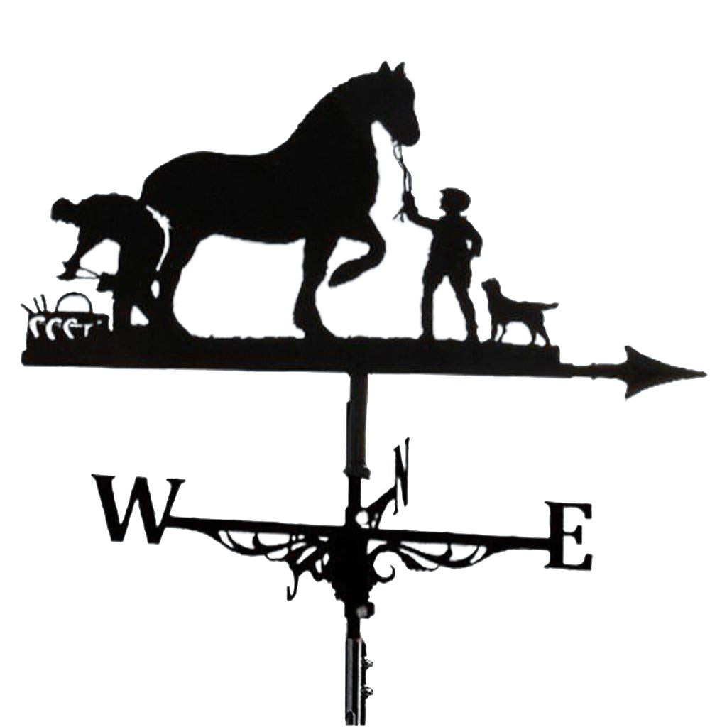 Iron Weather Vane Wind Direction Indicator Outdoor Metal Bracket Weathervane For Horse