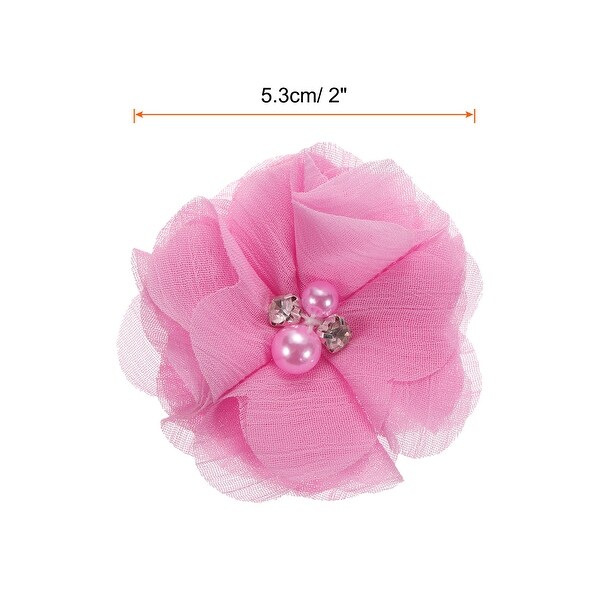 Artificial Rhinestone Chiffon Flower Heads，Flowers 2 Inch 20Pcs