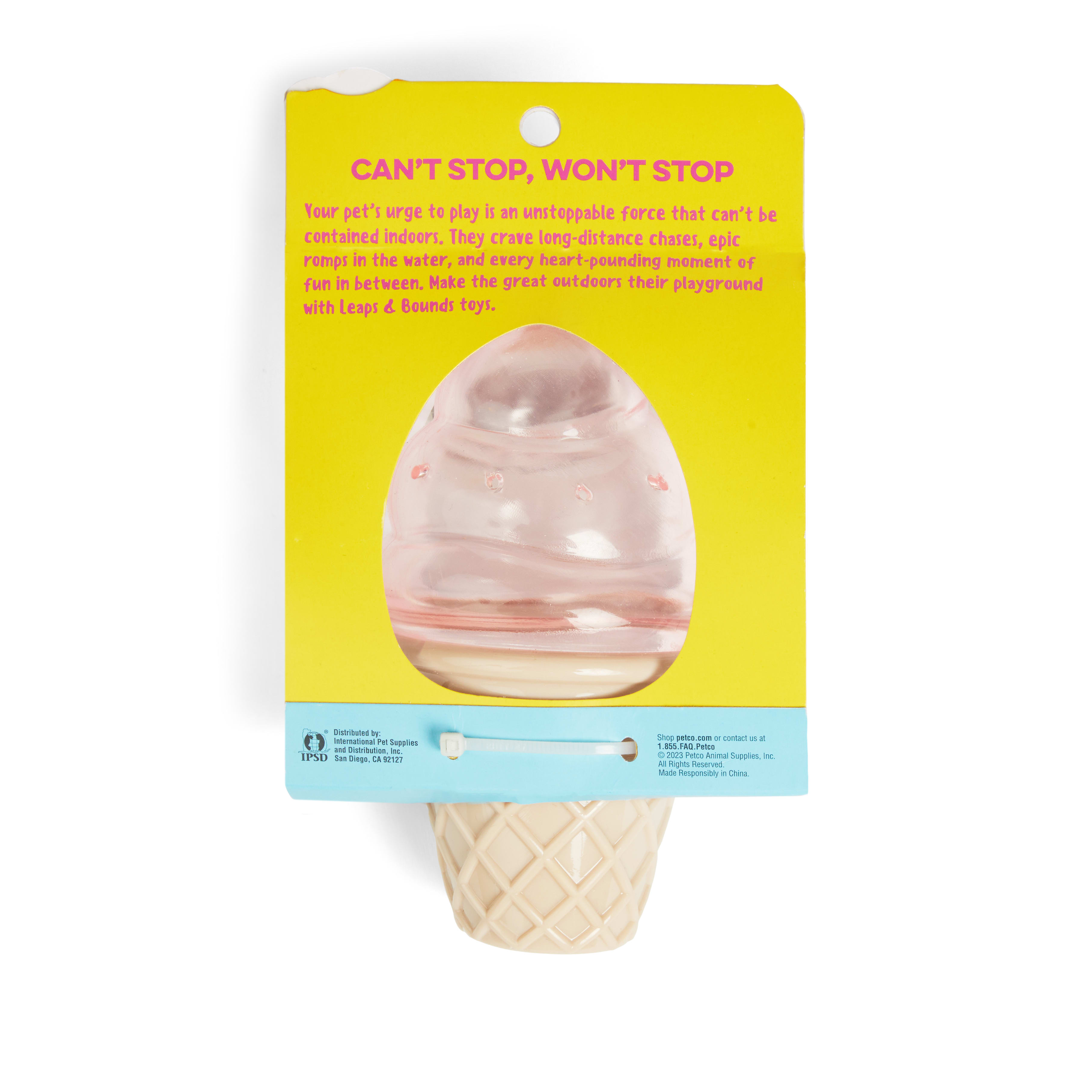 Leaps  Bounds Pink Ice Cream Freeze Dog Toy， Small