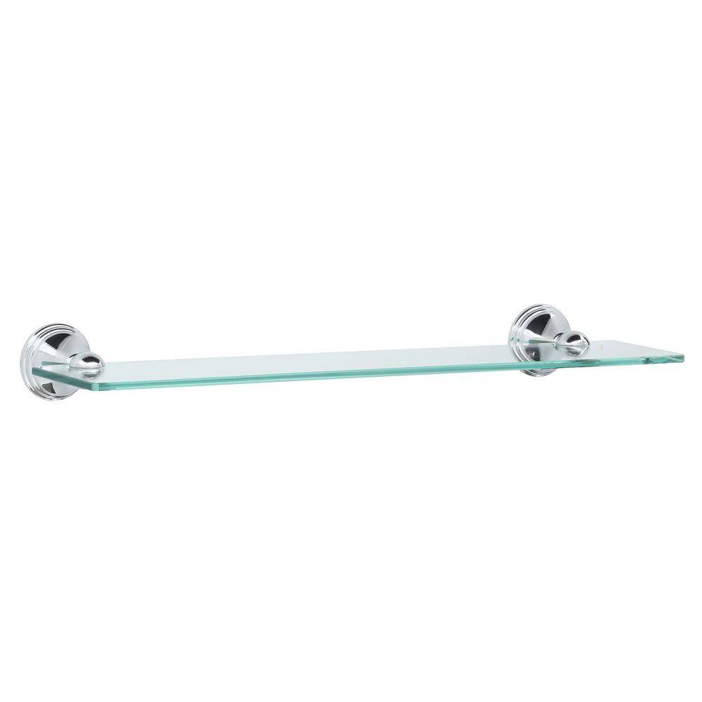 MOEN Preston 19 in. W Glass Bath Shelf in Chrome DN8490CH