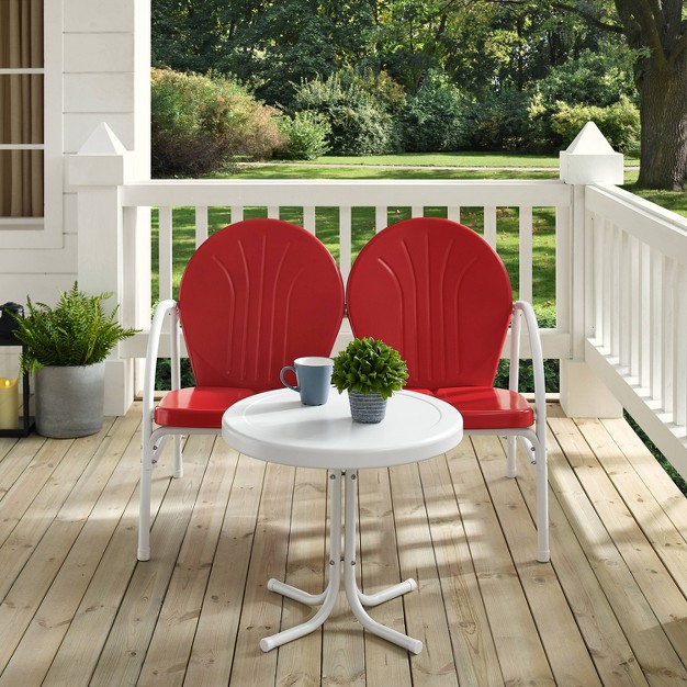 Griffith 3pc Outdoor Conversation Set Red Crosley