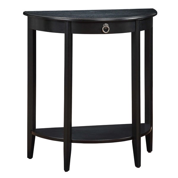 Urban Designs Half Moon Console Table With Drawer - Black