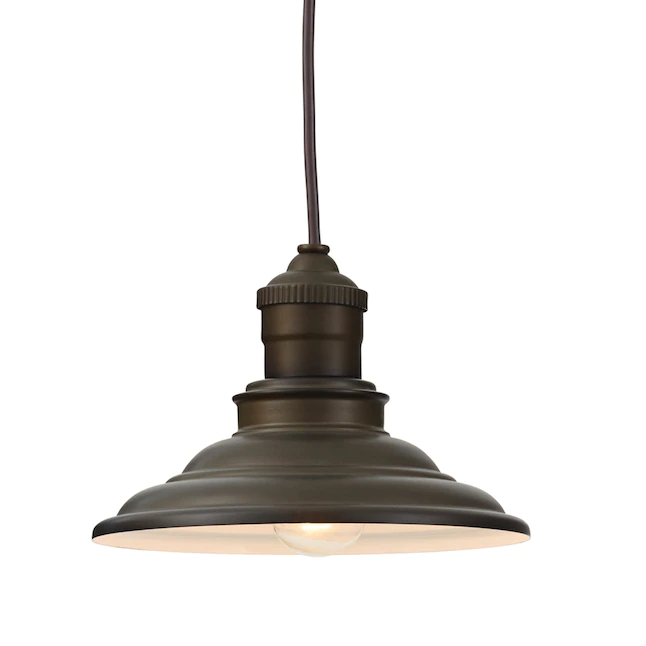 allen + roth Hainsbrook Aged Bronze Industrial Cone Mini Pendant Light