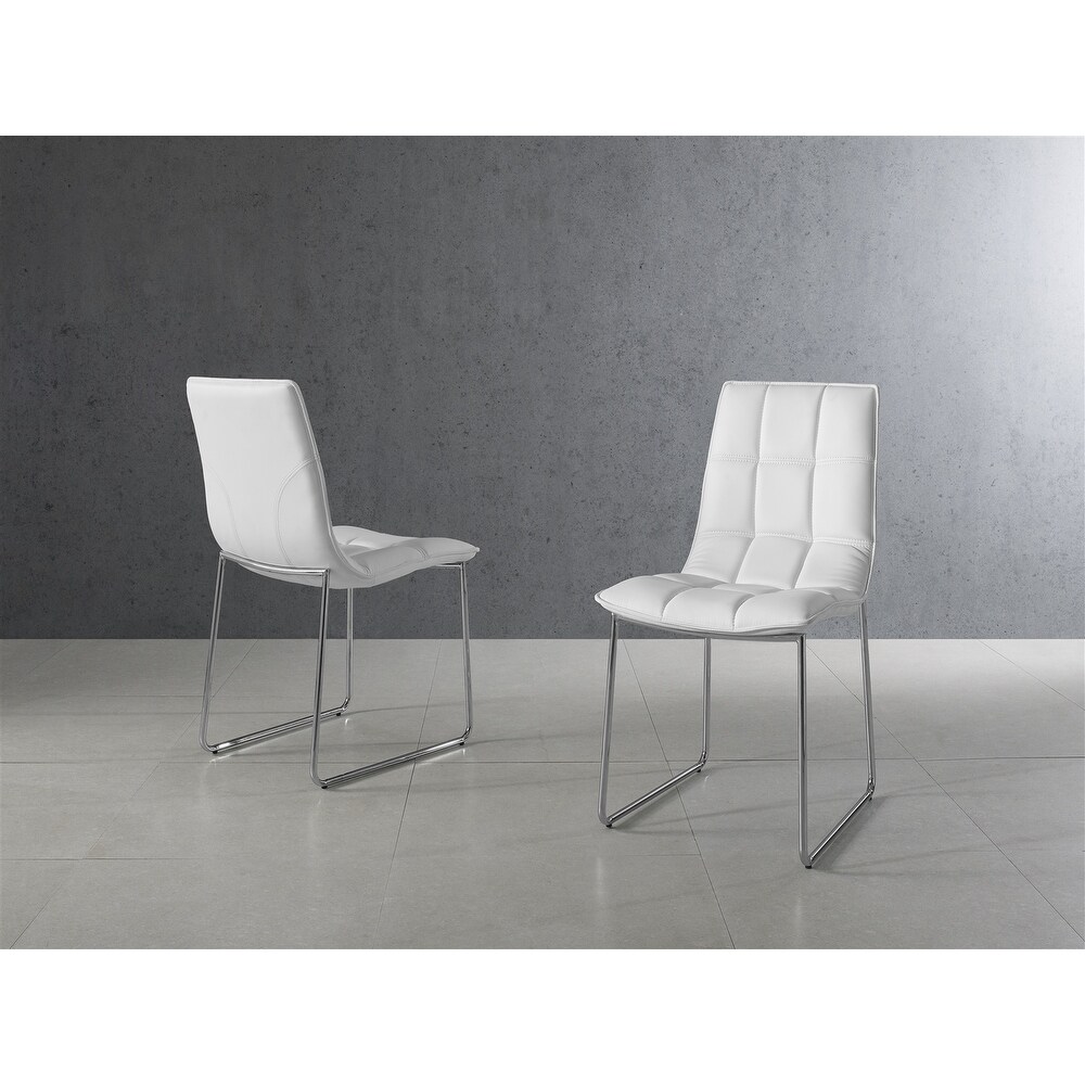 Casabianca Home Leandro Set of 2 Dining Chair in Black PU Leather