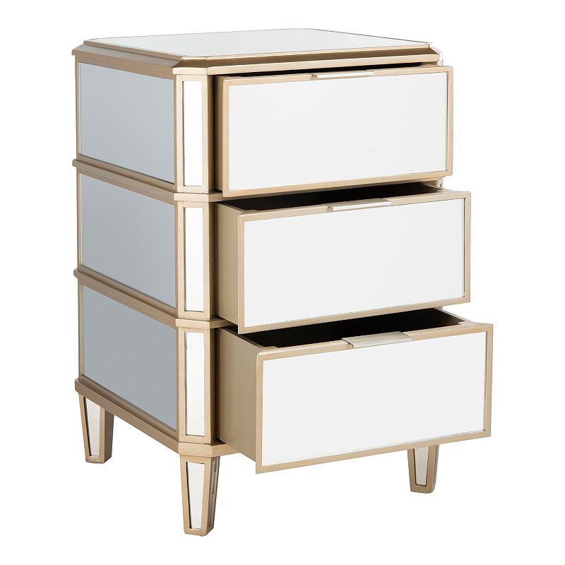 Safavieh Giana 3-Drawer Mirrored Nightstand