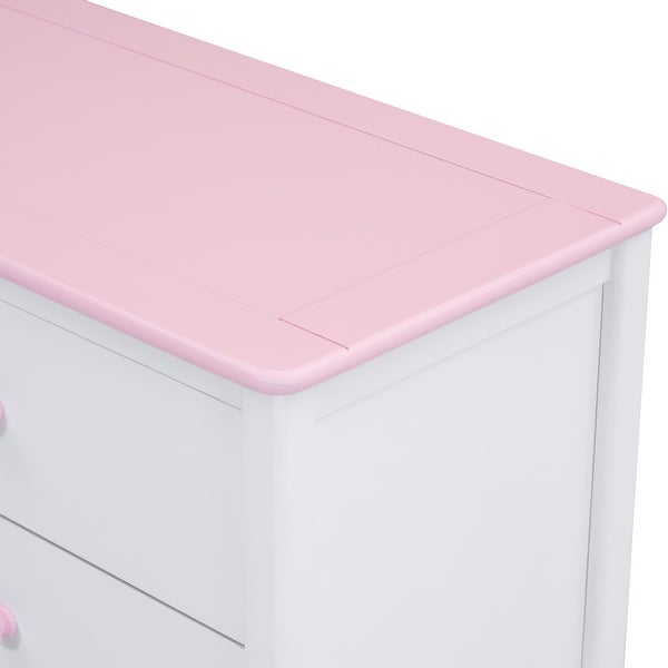 Wooden Storage Dresser with 6 Drawers，Storage Cabinet for kids Bedroom - - 37842311