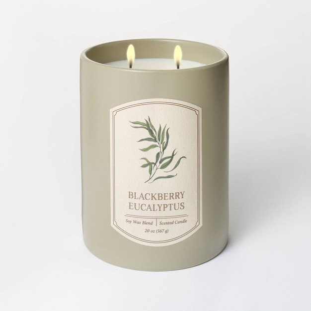 20oz Ceramic Blackberry Eucalyptus Candle Green Designed With Studio Mcgee