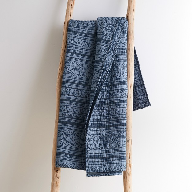 Tolteca Quilted Throw Indigo Levtex Home