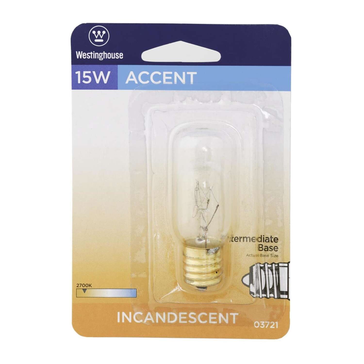 Westinghouse 15 W T7 Tubular Incandescent Bulb E17 (Intermediate) Warm White 1 pk