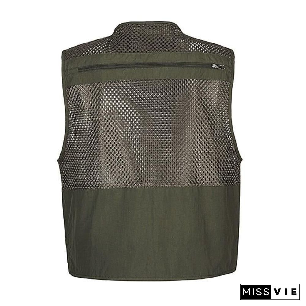 Tactical Vest Coat Fashion Men's Summer Photographer Waistcoat Mesh Work Sleeveless Jacket Tool Many Pocket Vest