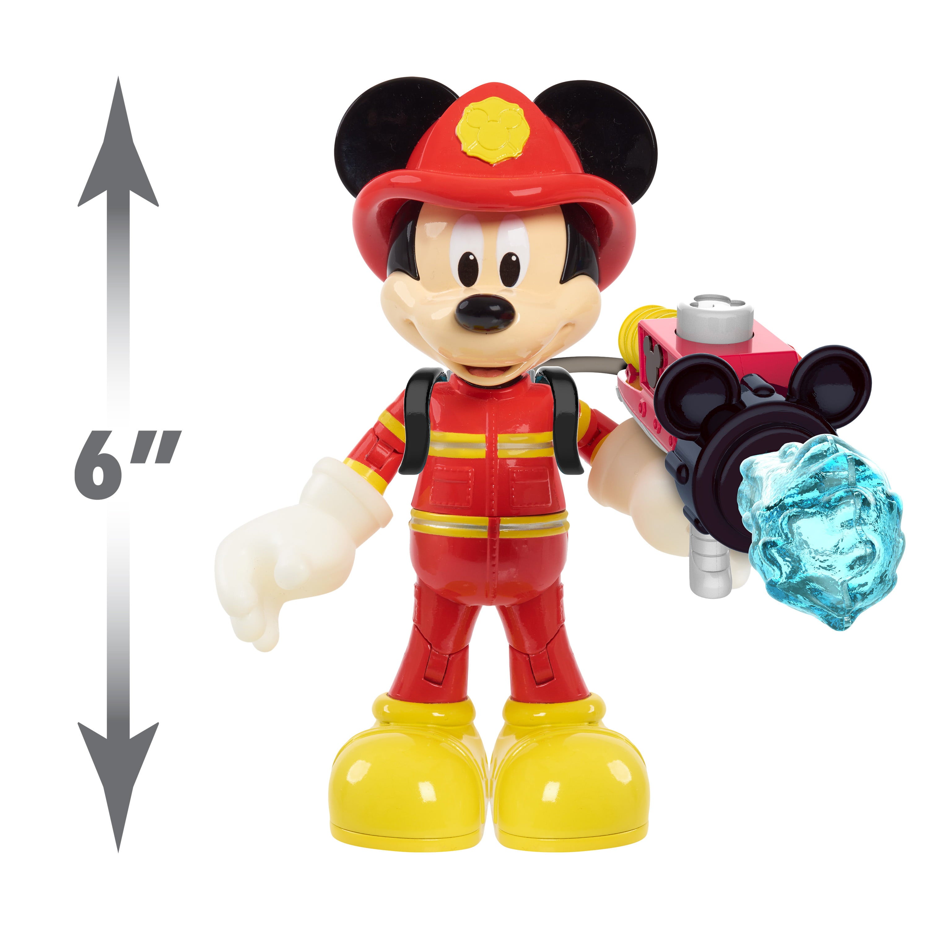 Disney Junior Fire Rescue Mickey Mouse Articulated 6-inch Figure and Accessories， Officially Licensed Kids Toys for Ages 3 Up， Gifts and Presents