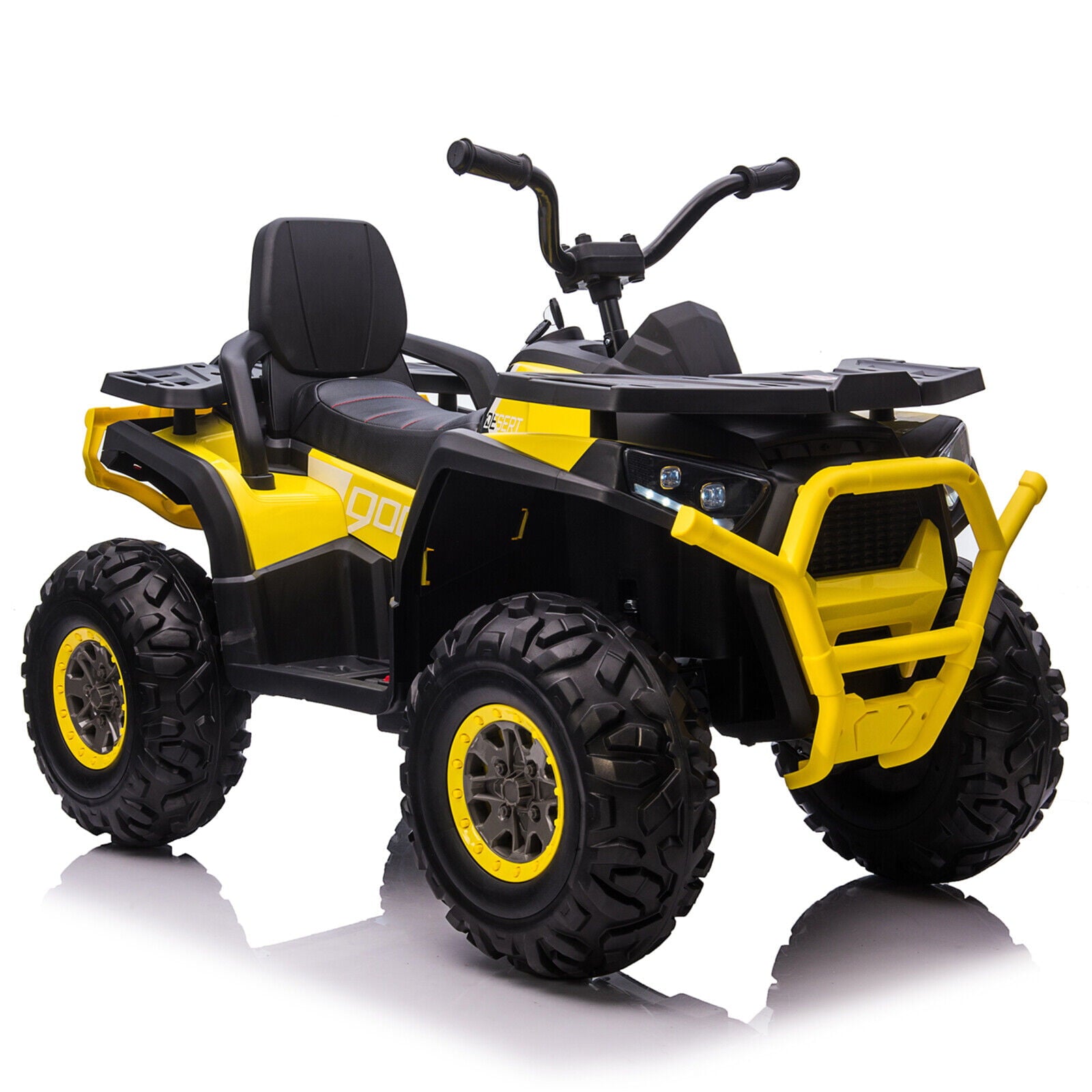 Kids ATV Ride On ATV 12V Battery Powered Electric Vehicle 4 Wheeler Quad High/Low Speeds with LED Light, Music, Horn, USB/TF/MP3 for Boys & Girls Gift