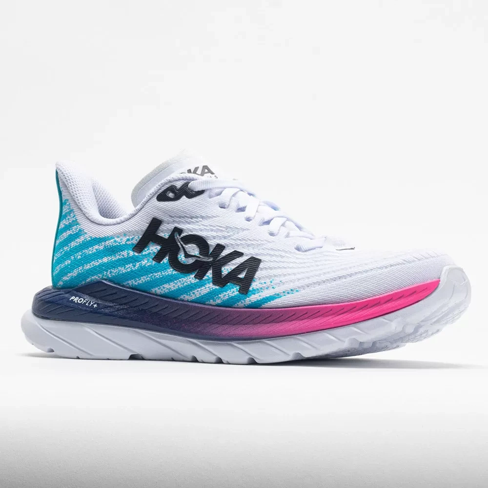 HOKA Mach 5 Women's White/Scuba Blue