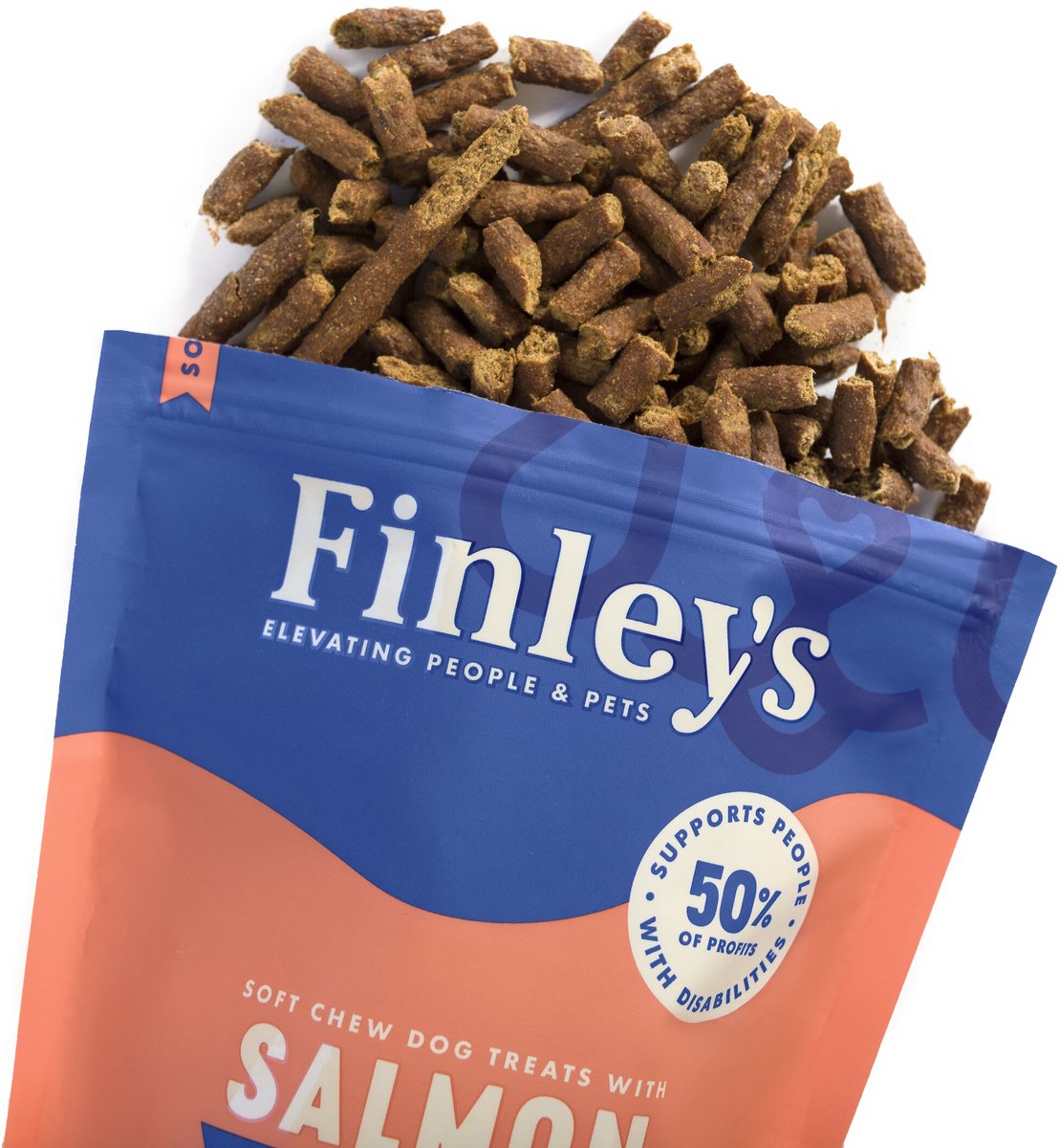 Finley's Barkery Salmon Recipe Soft Chew Training Bites Dog Treats， 16-oz bag