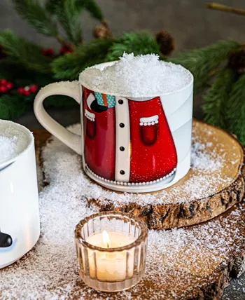 Over and Back Snowman and Santa Stackable Mugs Set of 4