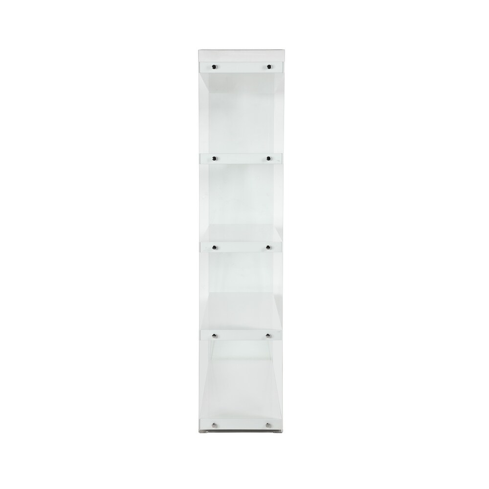 Somette Contemporary Gloss White   Glass Book Case   47.24\