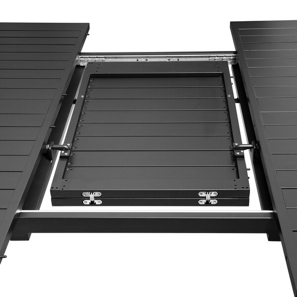 Black Outdoor Expandable Aluminum Dining Table