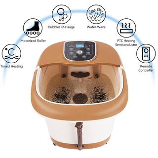 Costway All-In-One Foot Spa Bath Massager TemTime Set Heat Bubble Vibration with 6 Roller EP23286