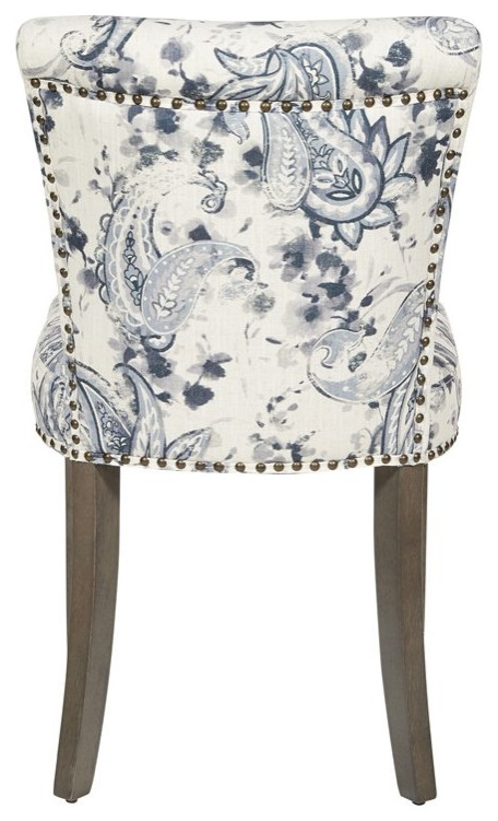 Kendal Dining Chair in Smoke Gray Fabric with Nailhead Detail   Mediterranean   Dining Chairs   by Homesquare  Houzz