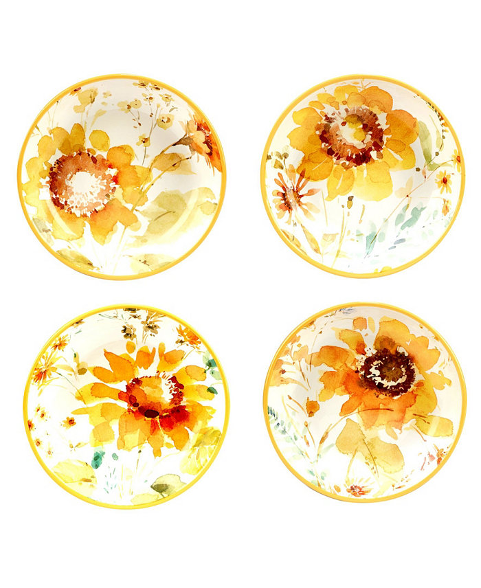 Certified International Sunflowers Forever Soup Bowl Set of 4