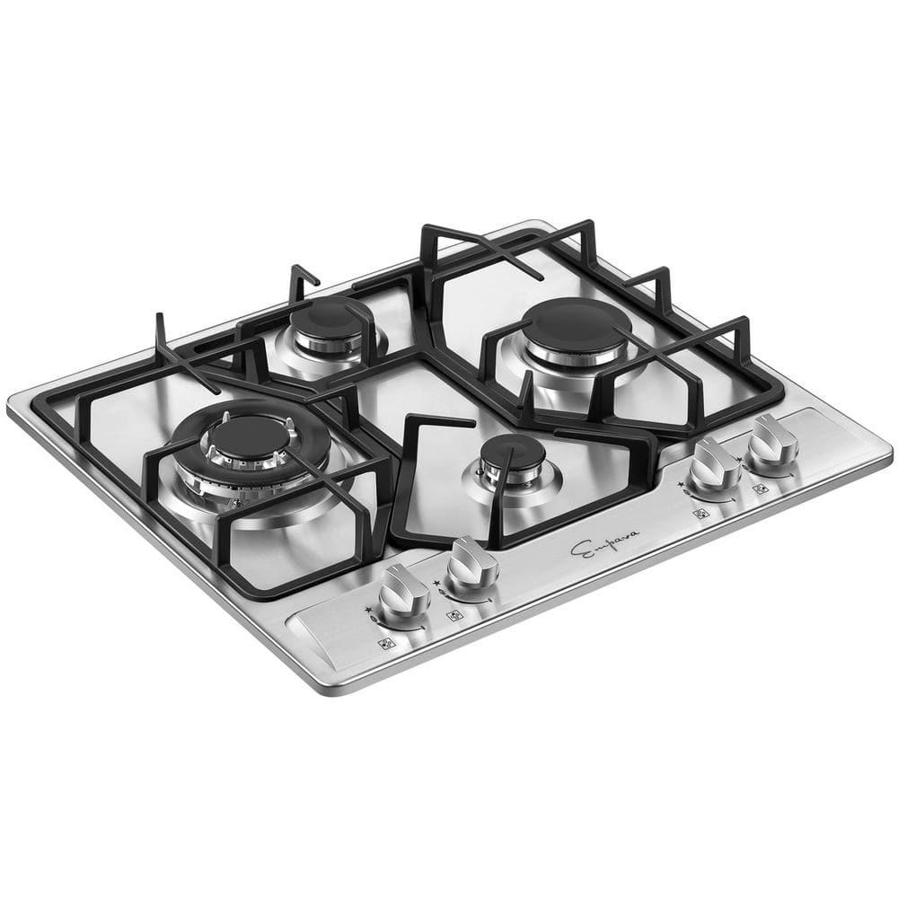 Empava Builtin 24 in Gas Cooktop  4 Sealed Burners Cook Tops in Stainless Steel