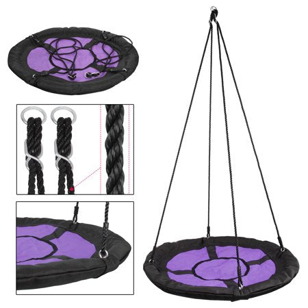 ZENY 40-inch Waterproof Saucer Web Swing Saucer Tree Swing with Tree Rope， Purple