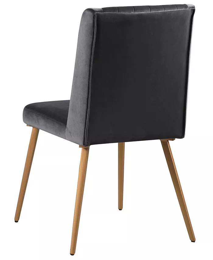 Best Master Furniture Newport 37 Velvet with Metal Legs Dining Chairs Set of 2