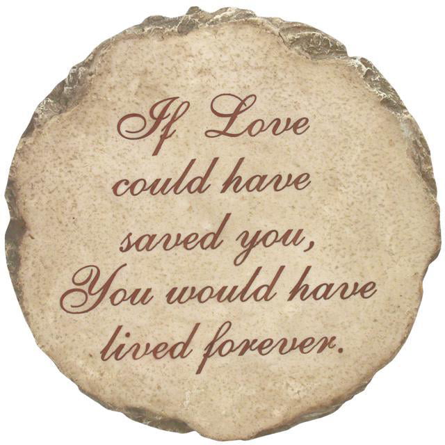 Spoontiques - Garden Décor - Forever in Our Hearts Stepping Stone - Decorative Stone for Garden