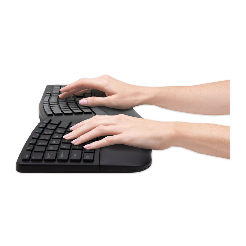 Kensington Pro Fit Ergo Wireless Keyboard， 18.98 x 9.92 x 1.5， Black (75401)