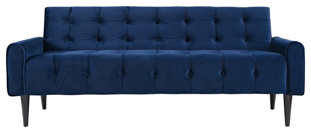 Elsie Navy Living Room Set Performance Velvet Set of 3   Midcentury   Living Room Furniture Sets   by Virgil Stanis Design  Houzz