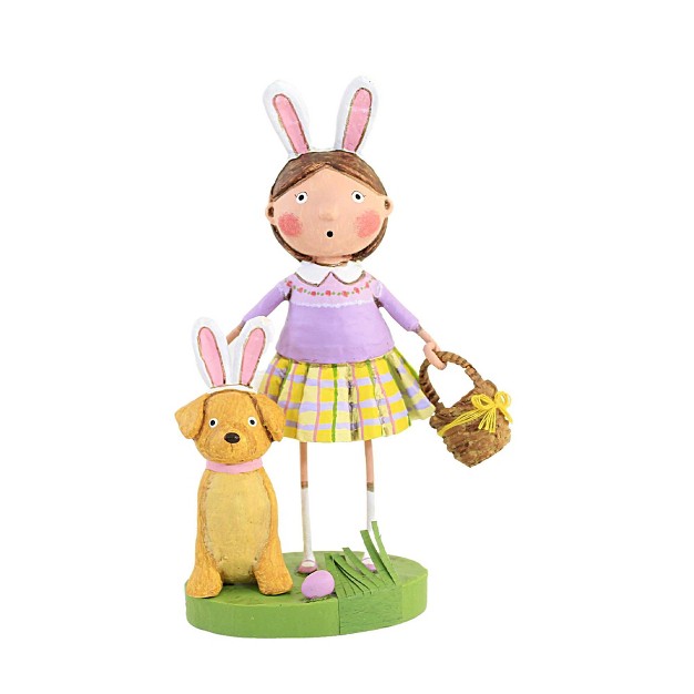 Lori Mitchell All Ears For Easter One Figurine 7 0 Inches Puppy Dog Egg Hunt 15509 Polyresin Purple