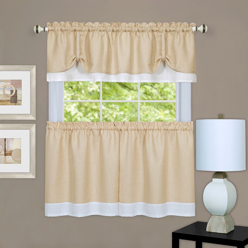 Achim 3-piece Darcy Tier and Valance Kitchen Window Curtain Set