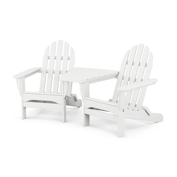 POLYWOOD Classic Folding Adirondacks with Angled Connecting Table