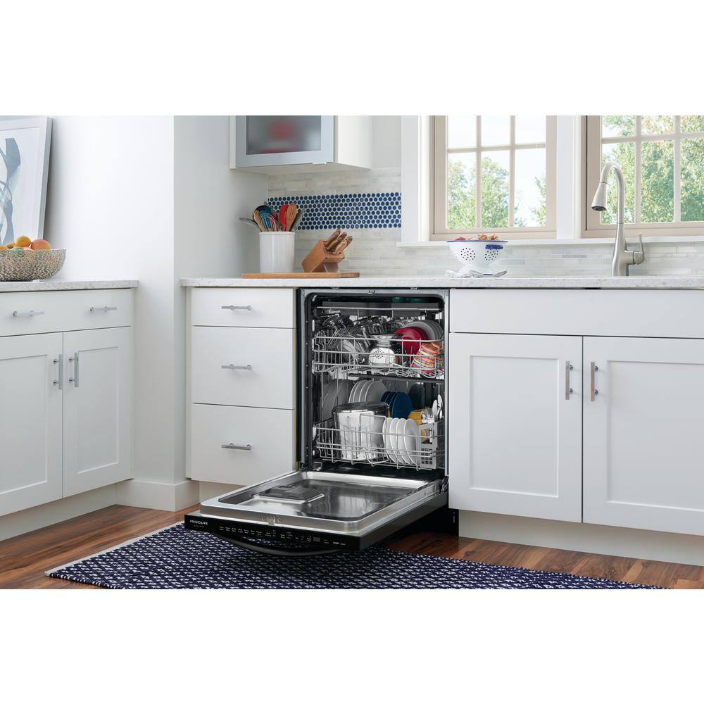 FRIGIDAIRE GALLERY 24 in. Smudge Proof Black Stainless Steel Top Control Built-In Tall Tub Dishwasher with Stainless Steel Tub 49 dBA FGID2479SD