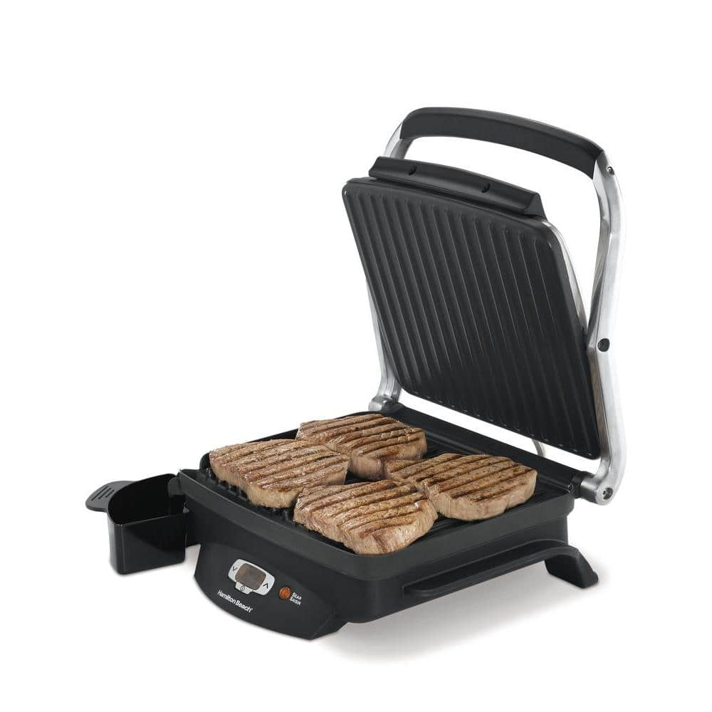 Hamilton Beach Steak Lover's 100 sq. in. Black Indoor Grill with Lid 25331