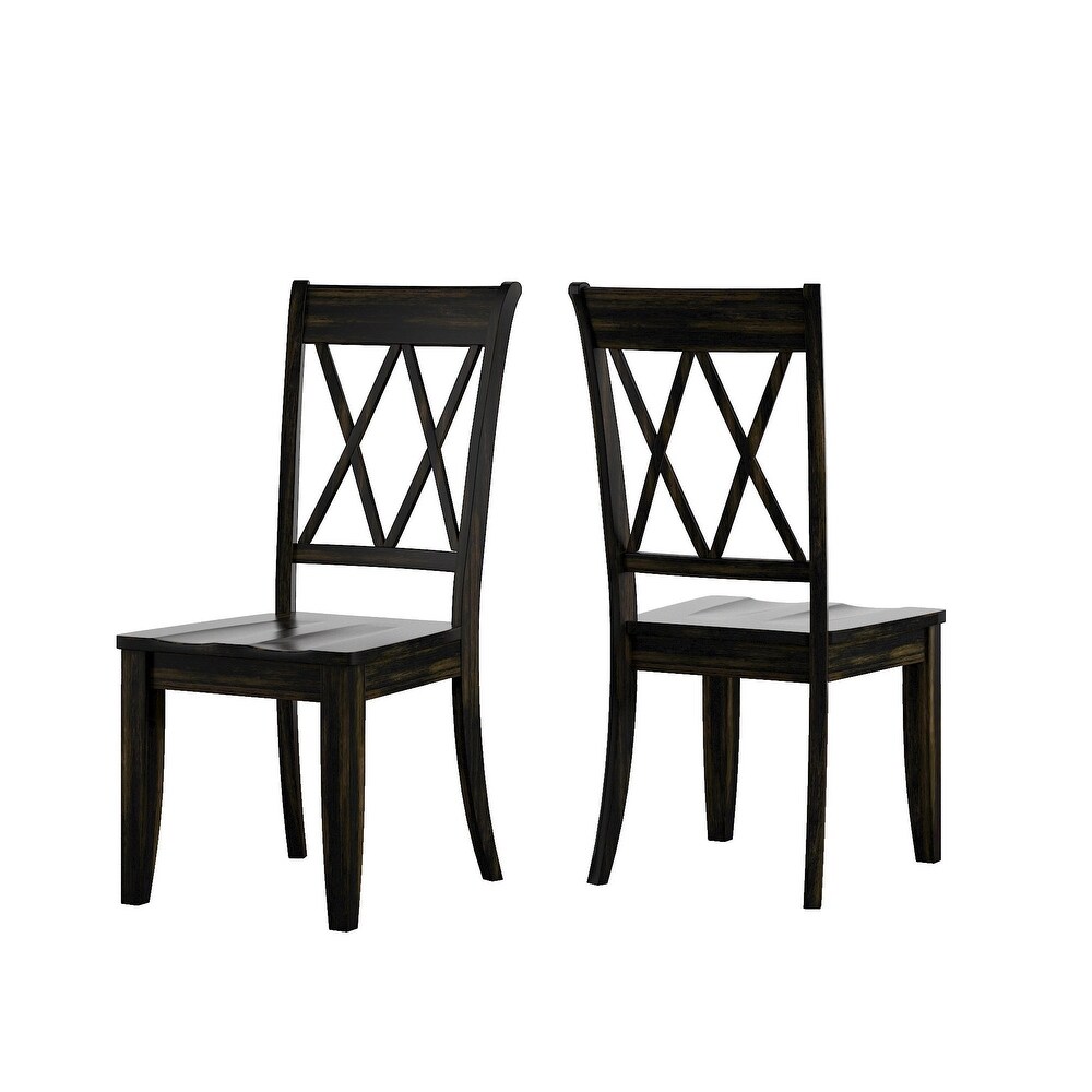 Eleanor Black Farmhouse Trestle Base 6 Piece Dining Set   X Back by iNSPIRE Q Classic