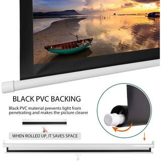 VIVOHOME 80 in. Manual Pull-Down Retractable Projector Screen 16:9 HD X002P7JVEN