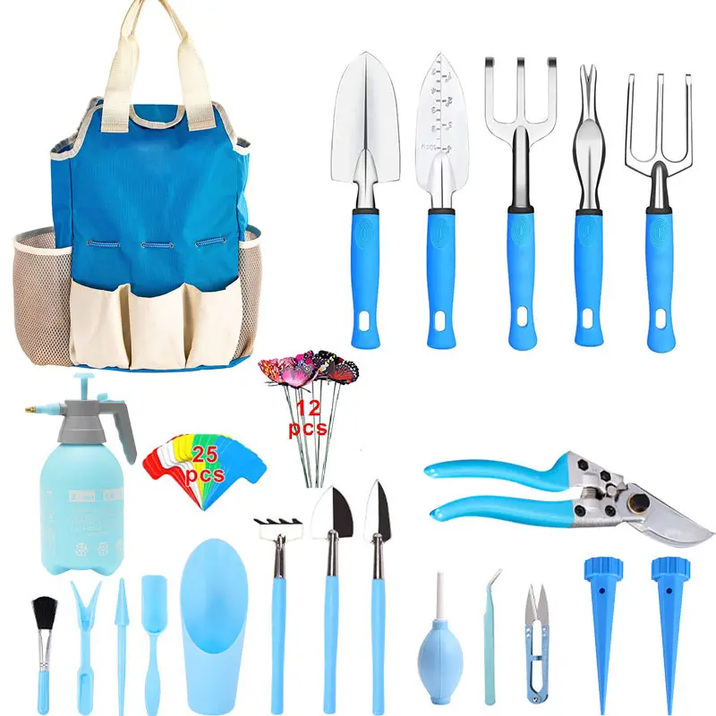 Garden Tools 25 Pieces Aluminum Heavy Duty Garden Hand Tools For Hoe Garden Tool Organizer With cloth Bag