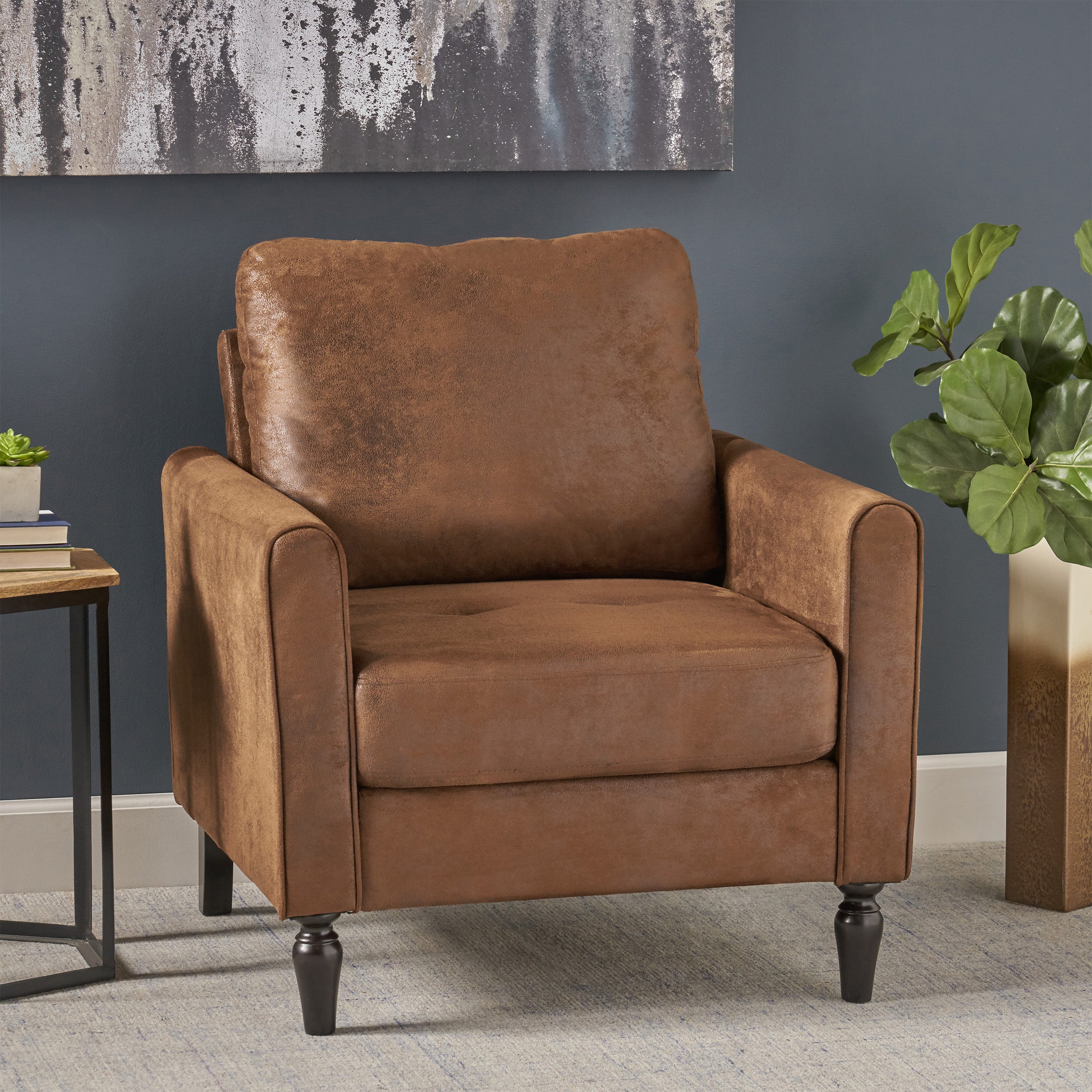 Xyan Contemporary Club Chair with Plush Microfiber Cushions