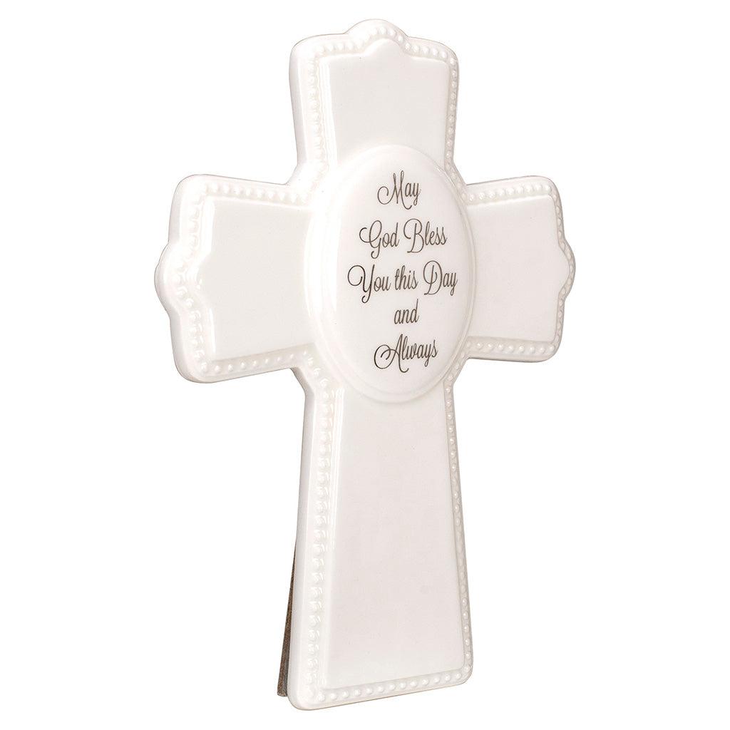 Malden  May God Bless Ceramic Cross