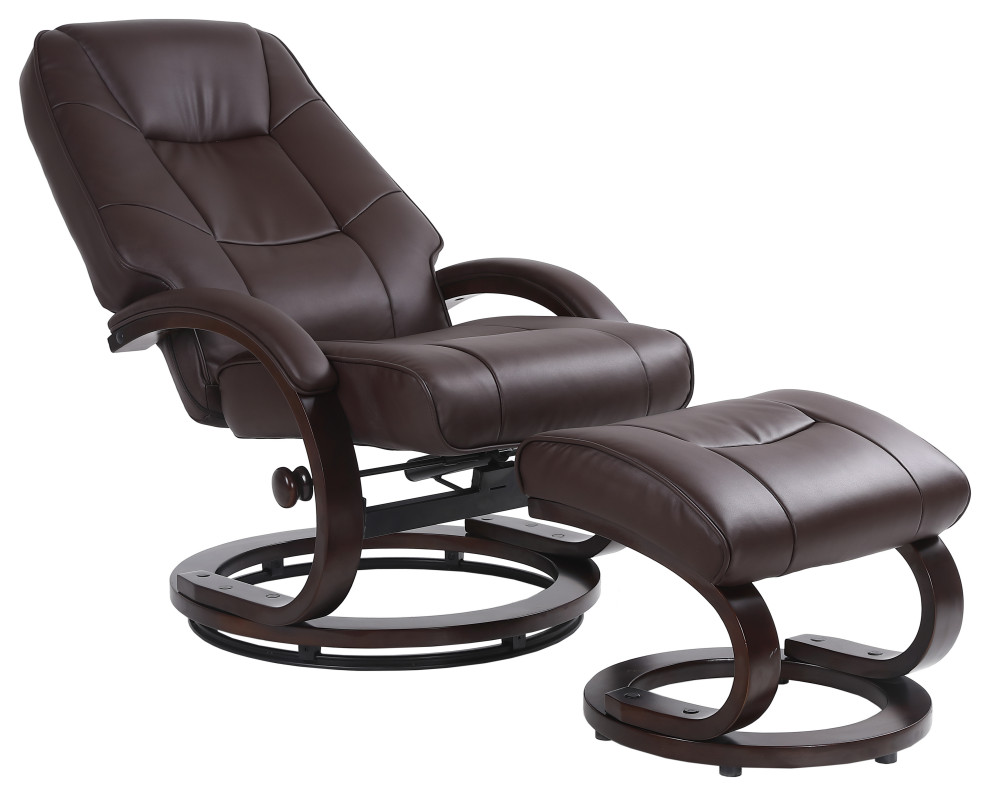 Sundsvall Recliner and Ottoman in Brown Air Leather   Contemporary   Recliner Chairs   by Progressive Furniture  Houzz