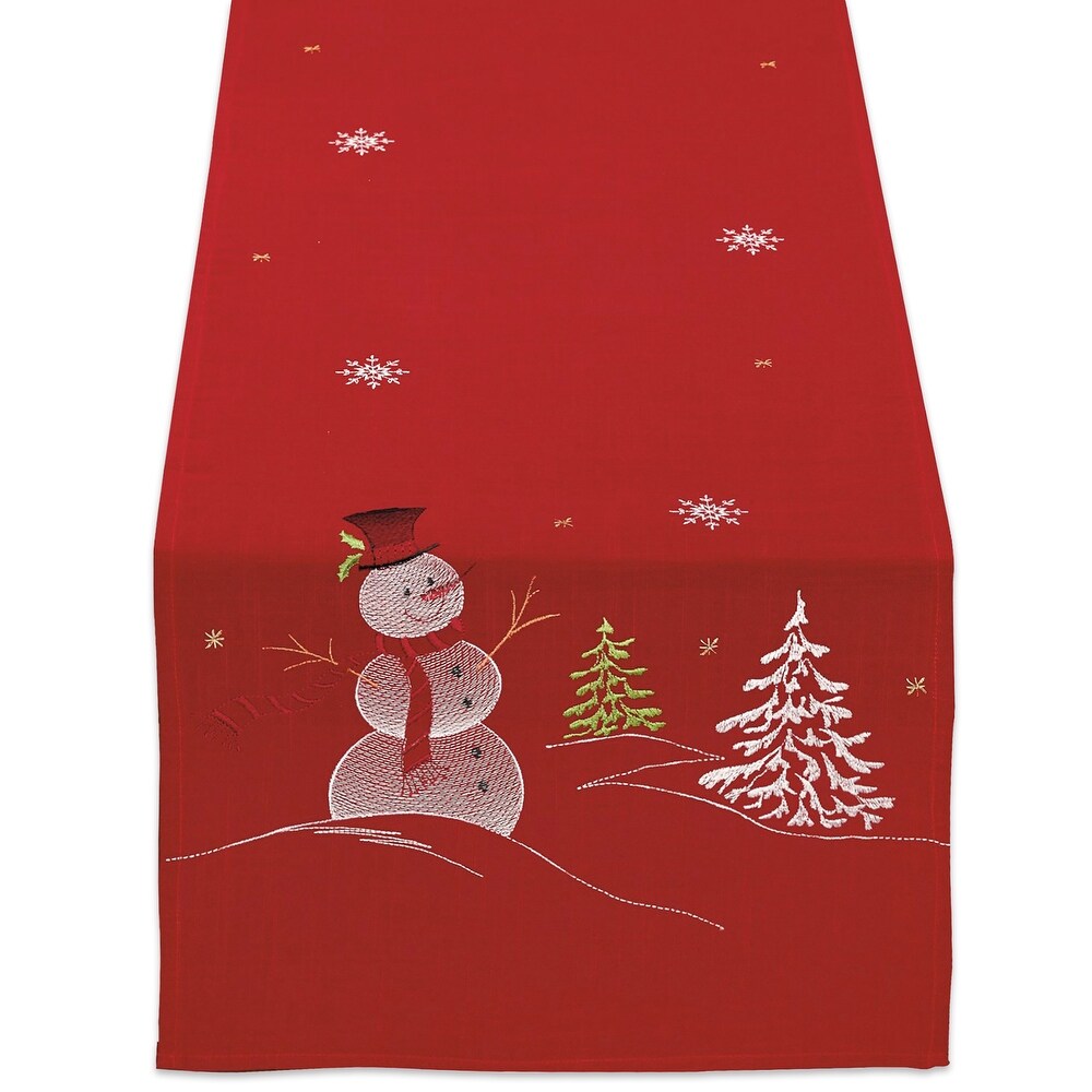 Embroidered Snowman Tablecloth