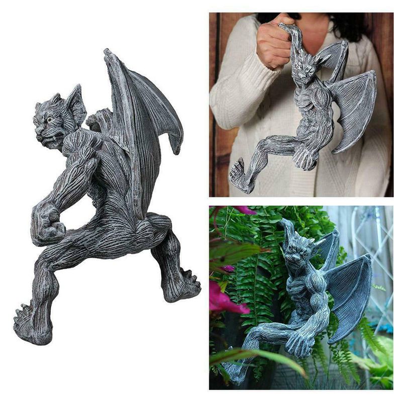 tsondianz Gargoyle Garden Statue, Gargoyle Statue, Wall Hanging Ornaments Art Sculpture for Garden,Yard Patio, Porch, Fence Decoration