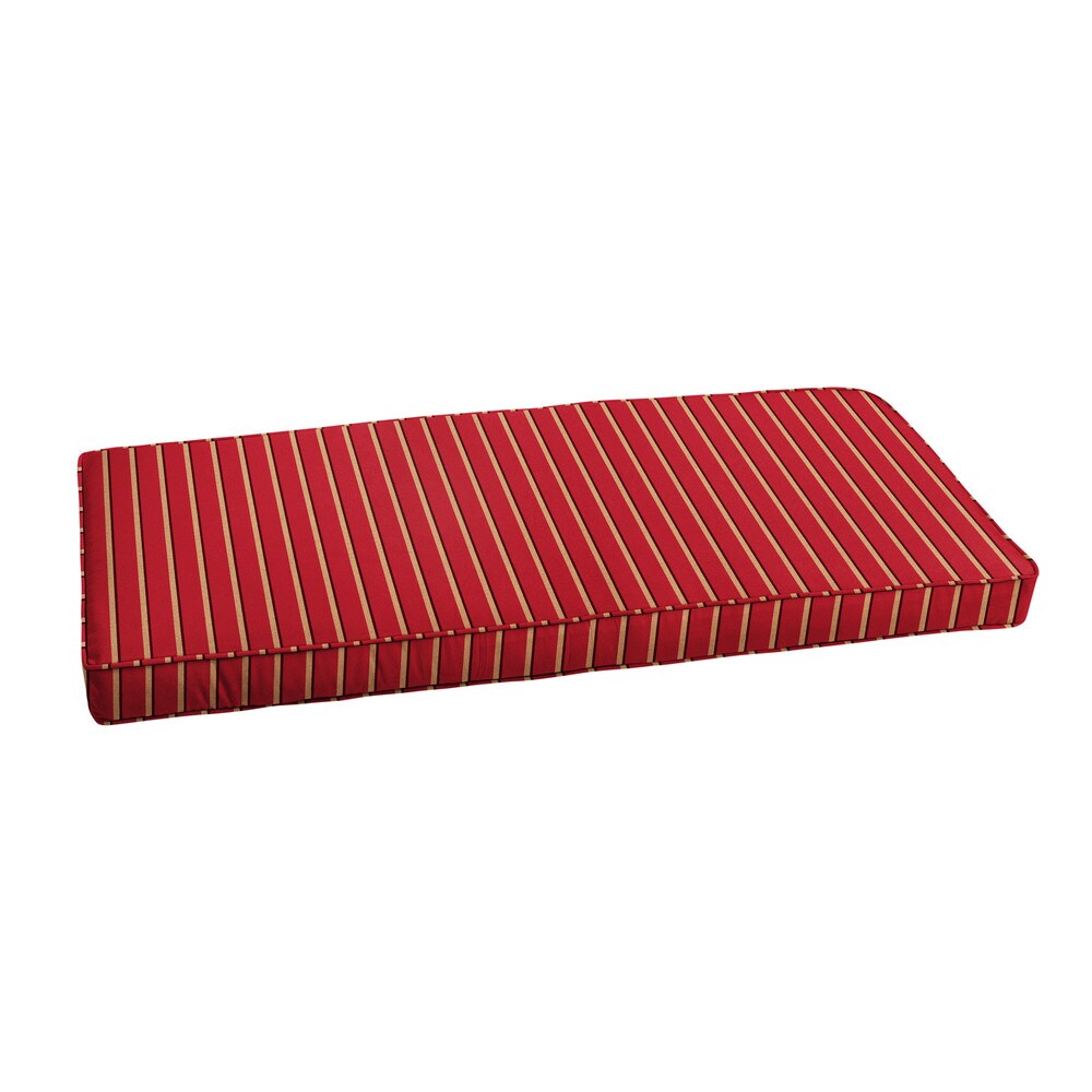 Sunbrella Red Gold Stripe Indoor/ Outdoor Bench Cushion 37\