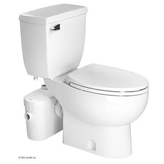 Saniflo SaniAccess2 2-Piece 1.28 GPF Single FlushElongated Toilet with .5 HP Macerating Pump in White 081.087.005