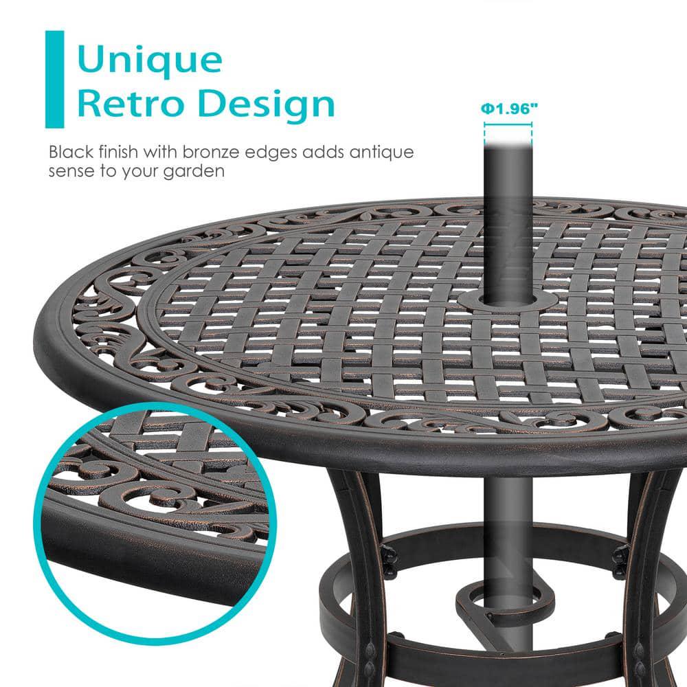 Nuu Garden Cast Round Aluminum Bistro Table