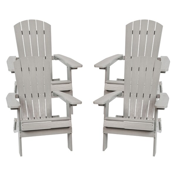 Polyresin Folding Adirondack Indoor/Outdoor Patio Chair (Set of 4)